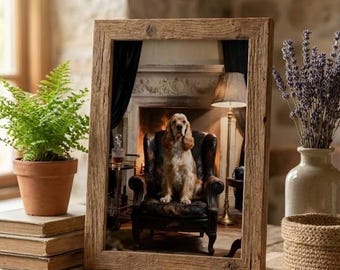 A3/A4/A5 Cocker Spaniel Portrait Print | Vintage Fireplace Art