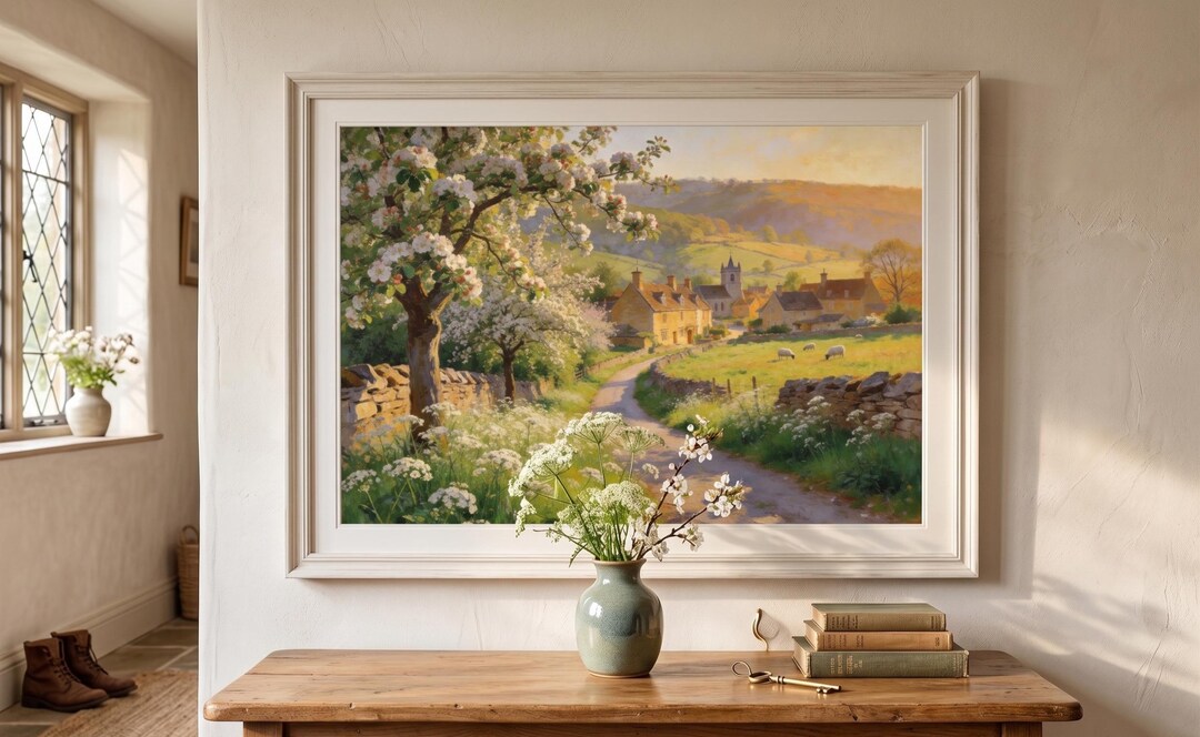 Cotswolds Spring Village Lane – Countryside Landscape – A3 A4 A5 Wall ...