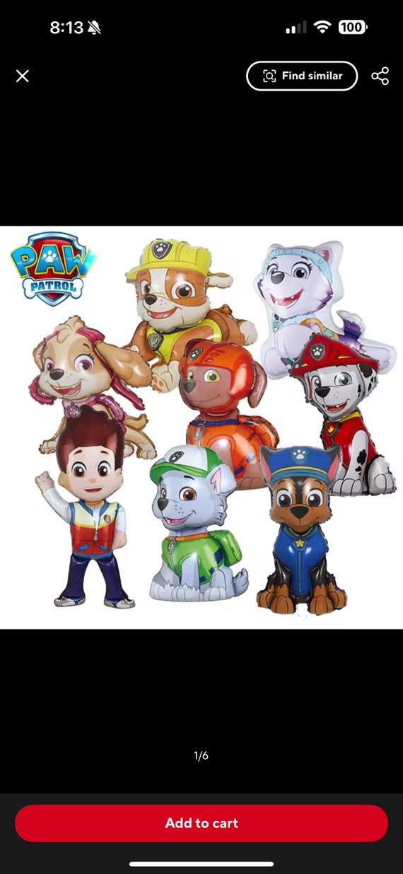 8pc paw patrol balloons