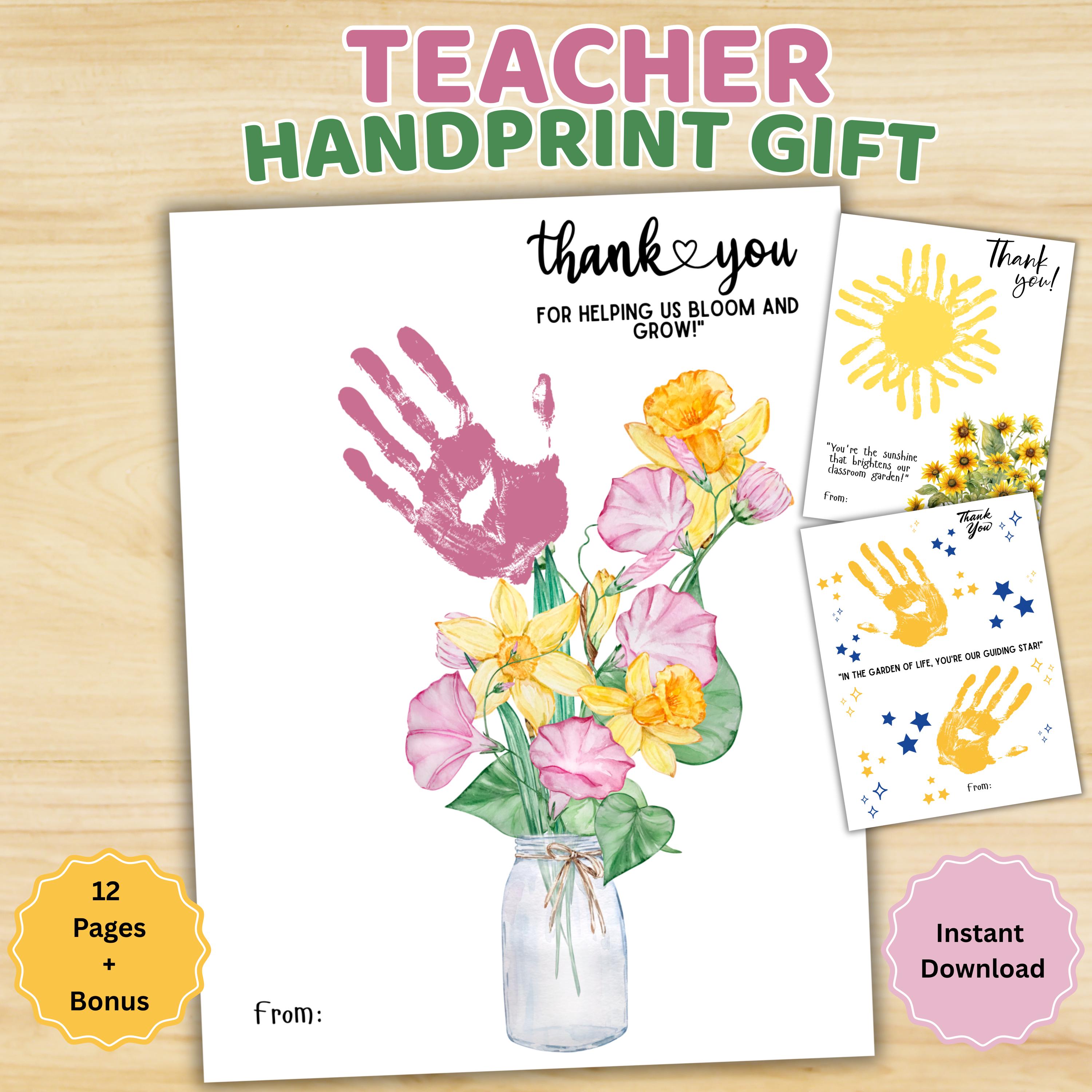 Editable Teacher Handprint Keepsake Printable Appreciation Gift Thank ...