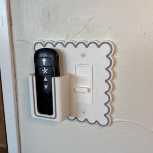 Large Remote Holder Switch or Outlet Cover Plate | Configurable for left or right side,  20 colors, single color or two-tone