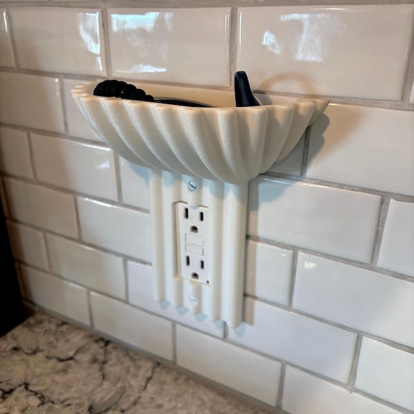 Decorative Bowl Outlet/Switch Cover – Custom Color - Kitchen, Bathroom, Entryway Organizer