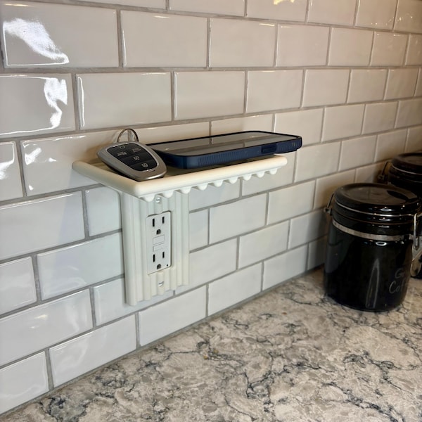 Decorative Shelf Outlet/Switch Cover | Custom Color, 20 color choices | Functional 4"x6" Organizer for Kitchen, Bathroom, Entryway