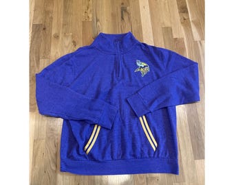 Vintage Y2K Minnesota Vikings NFL Team Apparel 1/4 Zip Up Pullover Size XL