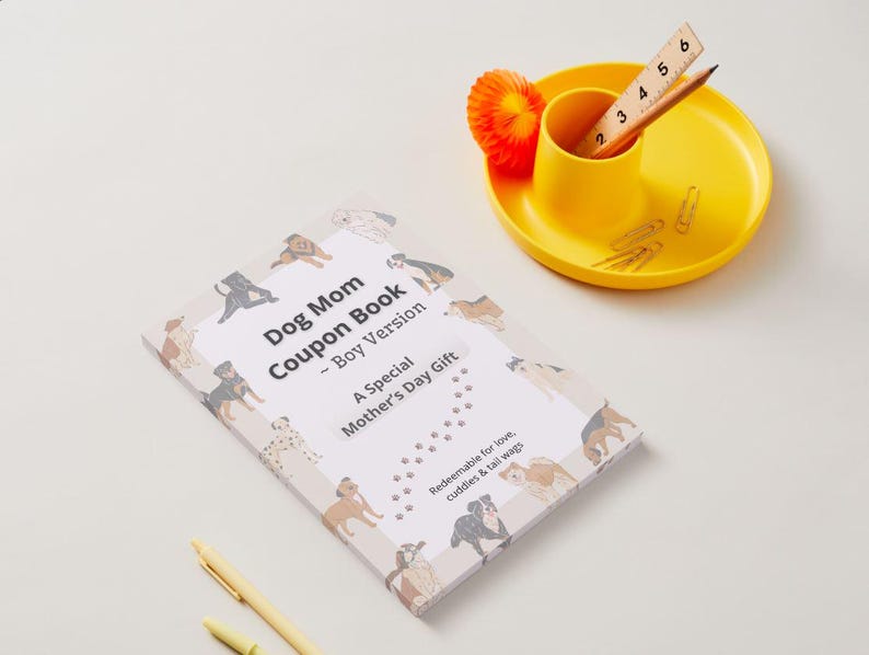 Dog Mom Coupon Book Printable Boy Version, Funny Mother’s Day Gift for ...