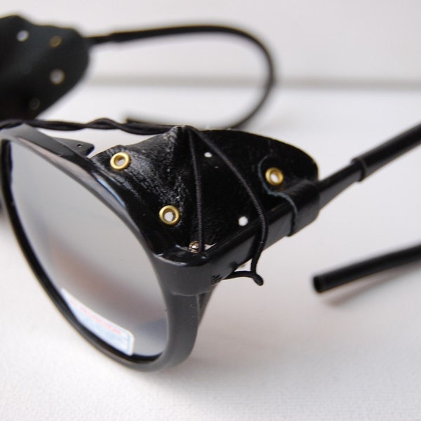 Steam Punk Black Sunglasses Goggles Deadstock A57