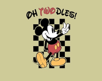 Oh Twodles - Cumpleaños de Mikey Mouse de dos años PNG, Descarga digital de cumpleaños clásico de Mikey Disneyland, Cumpleaños de Disneywold Png