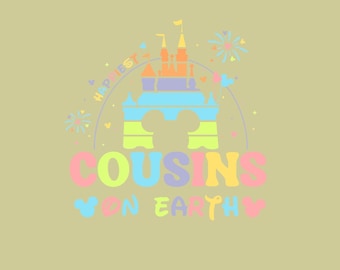Los primos más felices del mundo, Disneyland retro PNG, Mikey Cousin Crew Descarga digital, Cousins Squad Castillo mágico de Disneyland PNG