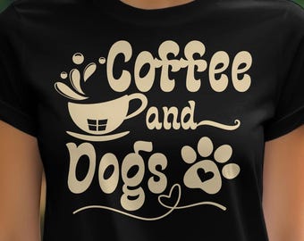 Camiseta de café y perros, camiseta gráfica retro de la vida de una mamá mascota.