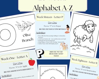 26-wöchiger christlicher Vorschullehrplan – Lehrplan für Heimunterricht – Bibel-Thema von A bis Z