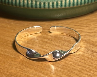 925 Sterling Twist Silver Bangle Bracelet | Womens Silver Bracelet for Her | Silver Bangle Bracelet | Adjustable Bangle | Gift for Her