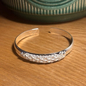 925 Sterling Silber Armreif Armband | Statement Armreif Manschette Armband | Silberarmband | Hochzeitsarmband | Geschenk für Sie | Silber Armreif