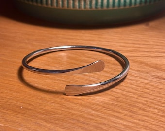 Brazalete de plata de ley 925 / Pulsera de plata trenzada / Brazalete para mujer / Brazalete ajustable / Regalo para ella / Ecológico