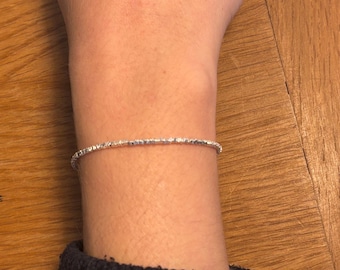 Pulsera delicada de plata de ley 925 / Pulsera ajustable / Pulsera de cadena de tenis / Regalo para buzón para ella / Pulsera de plata