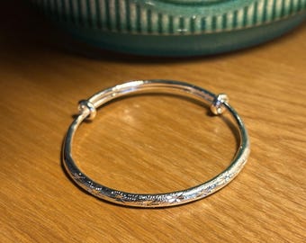 925 Silver Mobius Bangle Bracelet | Adjustable Bangle | Twist Silver Bracelet, Wedding Gift | 925 Sterling Silver | Gift for Her