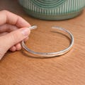 Sterling Silver Bangle Bracelet | Dainty Bangle for Her Adjustable Classic Bangle | Silver Bangle Bracelet | Letterbox Gift for Her