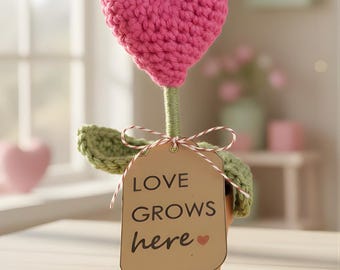 Heart Flower Pot Crochet Pattern PDF, Amigurumi Stuffed Animal Pdf, Easy Crochet Pattern Beginner Pdf, Instant Download Plant Tutorial.