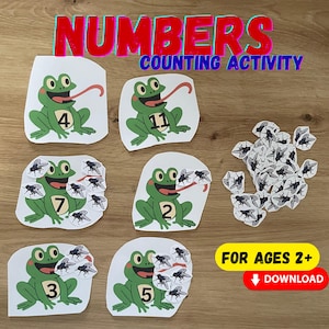 Frog Counting Activity | Numbers 1-12 Matching Game (PDF Download)