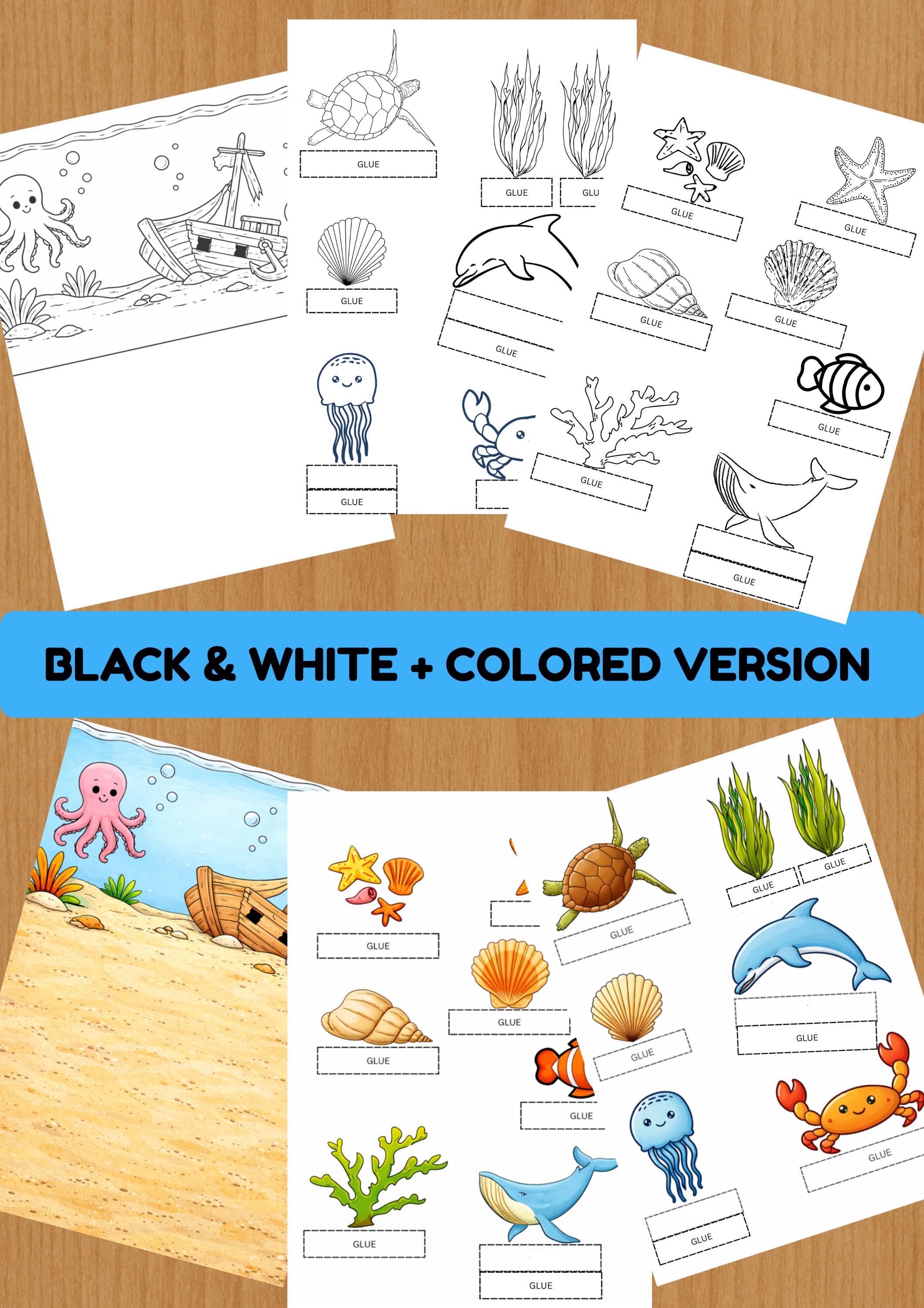 Ocean Floor 3D Paper Craft Printable | Kids Cut-and-glue Activity | PDF ...