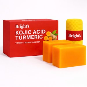 Kojic Acid Tumeric Soap With African Net Sponge