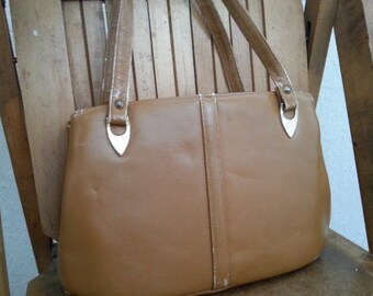 CARAMEL /// Leather 1950s Handbag