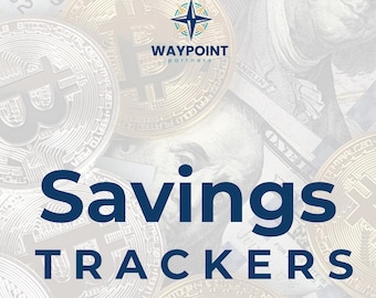 Paquete imprimible de seguimiento de ahorros / Ahorros para objetivos, auto y casa de ensueño / Socios de WAYPOINT