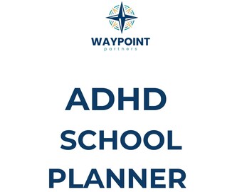 Planificador escolar para TDAH / Enfoque en el estudiante, tareas, horarios y seguimiento de estudio imprimible / Socios de WAYPOINT