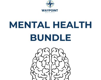 Paquete de salud mental / Cuaderno imprimible sobre ansiedad, estrés, estado de ánimo y autocuidado / WAYPOINT Partners