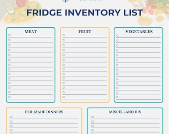 Pantry Inventory Printable - Fridge Inventory & Stock Tracker Sheet PDF