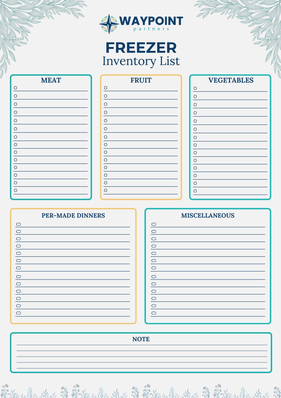 Pantry Inventory Printable - Freezer Inventory & Stock Tracker Sheet ...