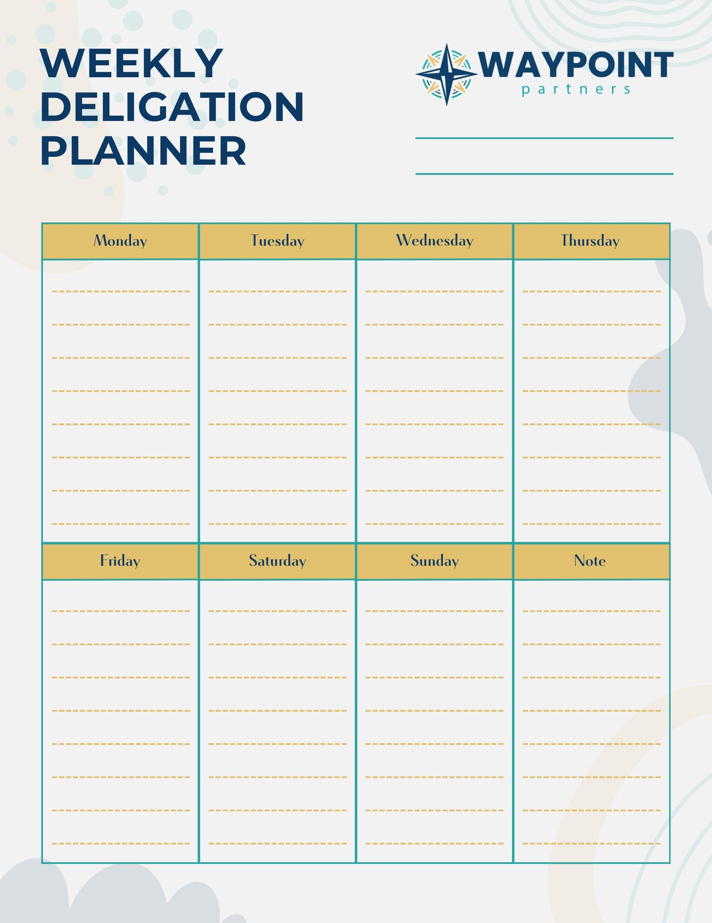 Task Delegation Template.pdf Weekly Delegation Planner | Printable PDF Organizer - Etsy