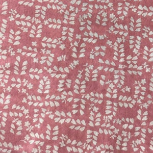 Vintage Cotton Fabric: White Hearts and Flowers on Dusty Pink - (By the yard x 32&quot;W)