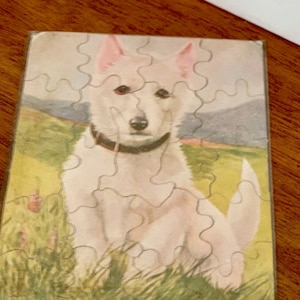 Vintage Puzzle - Westin Dog - Frameless Puzzle - 1950&#39;s - Mid Century - Retro Toy Puzzle - Made in the USA