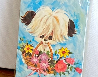 Naipes vintage: Puppy de los años 70, Stardust Cards, artículos de colección nuevos sin usar.
