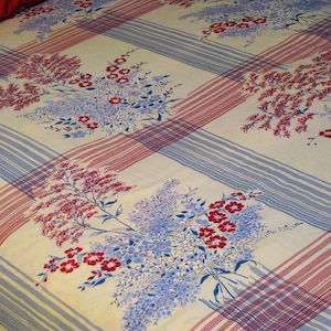 Vintage Bed Spread Duvet Red & Blue Wild Flower Bouquet - Etsy