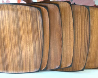 Vintage Trays - Mid Century - Shimura's  - Japan - Fine Crafts  - Wood Tray - Sushi Platter - Charger - Rare - Free shipping