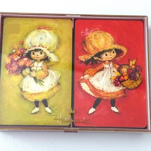 Vintage Playing Cards - Mary Hamilton - Bridge -  Dual Deck Set  - 1970&#39;s - Hallmark - Retro Card Game