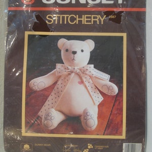 Vintage Stofftier Kit - Teddy Bär Kit - Retro Nähen Kit - Stoffbär Schnittmuster