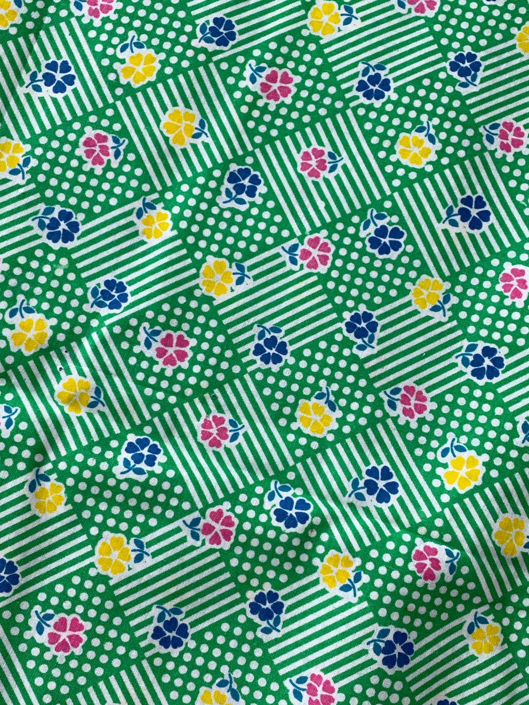 By the Yard X 34w Vintage Fabric Bright Pink Yellow - Etsy