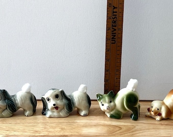 Distributeur de boules de coton vintage en céramique pour chat/chien : décoration de salle de bain rétro