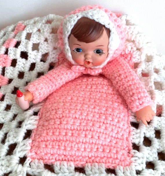 ♥ヴィンテージ、ドール用ベビーカーとピンクのブランケットセット