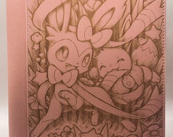 Custom Sylveon Eevee Full Art TCG Binder | Top Loader Card Album | Anime Art