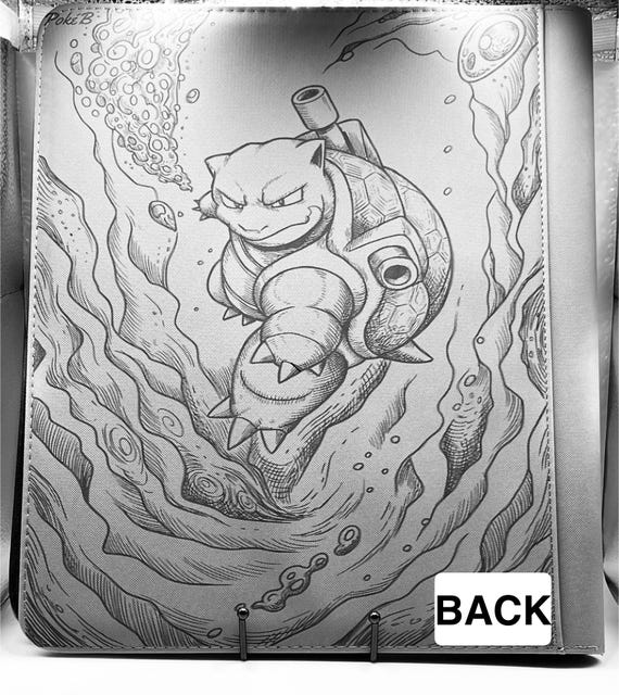 blastoise card binder Blastoise Squirtle Wartortle Top Loader Binder | Pokemon TCG Binder |  Custom Pokemon TCG Card Album