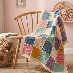 Granny Square Blanket Crochet Pattern | Baby Blanket Pattern | Cozy Throw Crochet PDF | Beginner Friendly Afghan Pattern