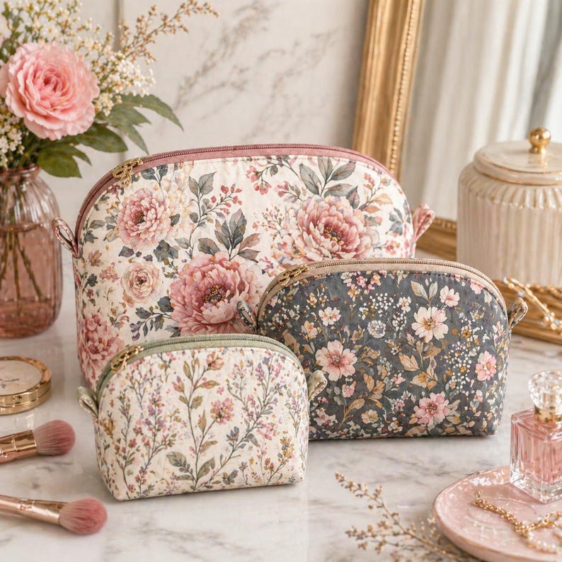 Patterns Makeup Makeup Bag Sewing Pattern | Quilted Bag Sewing Pattern (3 Sizes) PDF ...