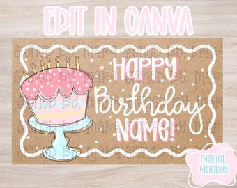 Happy Birthday| Editable Canva Banner | 36x60 DIY Painted Sign | Digital Download |Birthday