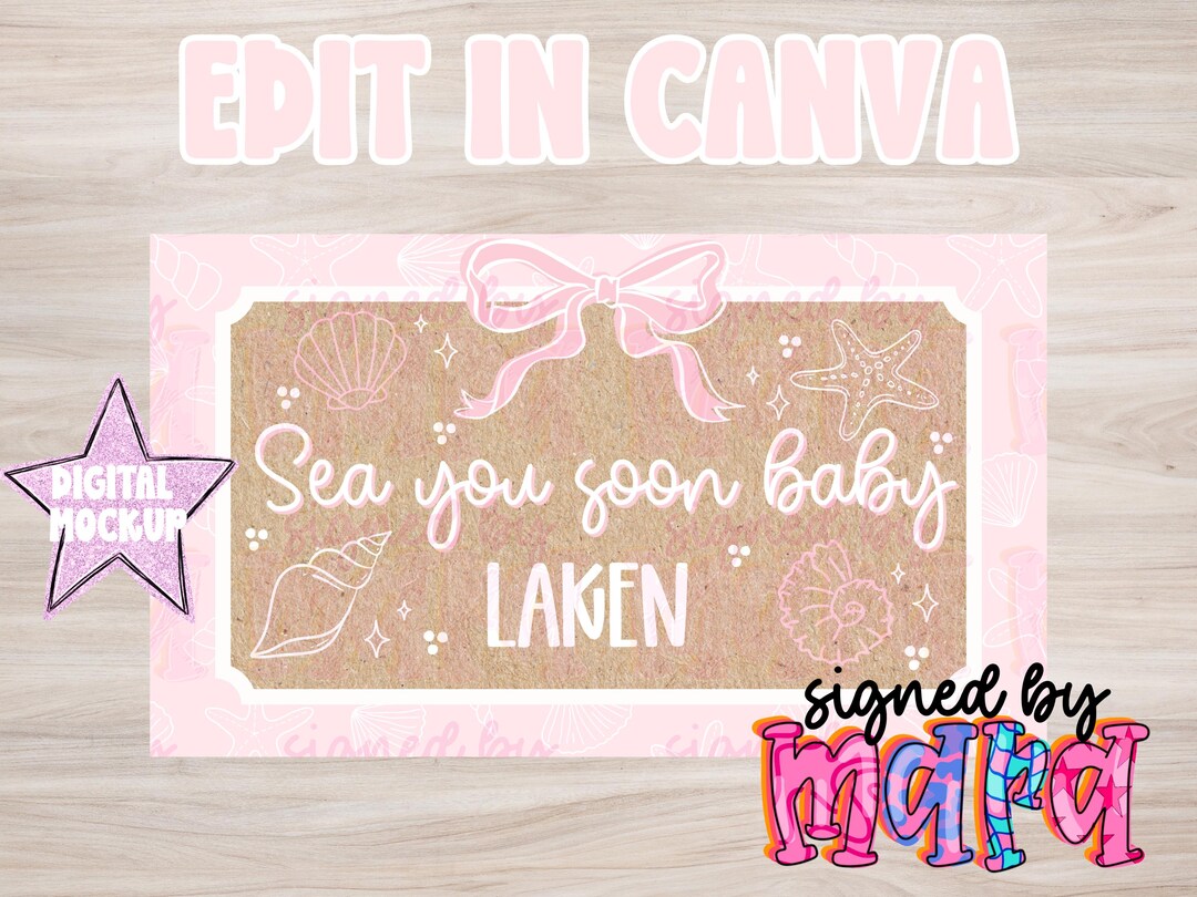Editable Baby Shower Banner | Sea You Soon, Beach Theme (digital ...