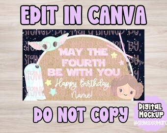 May The Fourth| Editable Canva Banner | 35x60 DIY Painted Sign | Digital Download| Fourth Birthday