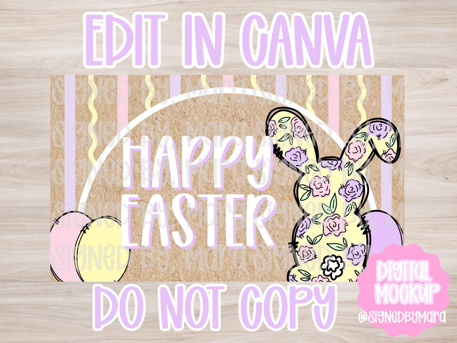 Floral Easter| Editable Canva Banner | 35x60 DIY Painted Sign | Digital ...