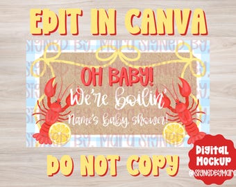 We Are Boiling Baby Shower Banner | Editable Canva Sign (Digital Download)